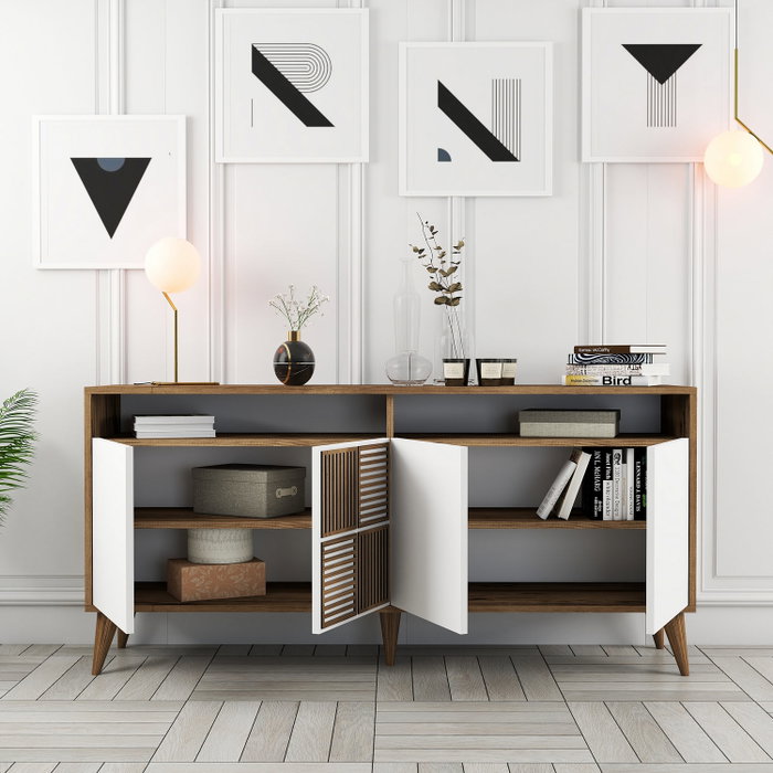 Hanah Home Milan 160 Nogal y Blanco Hanah Home Milan 160 Nogal y Blanco
